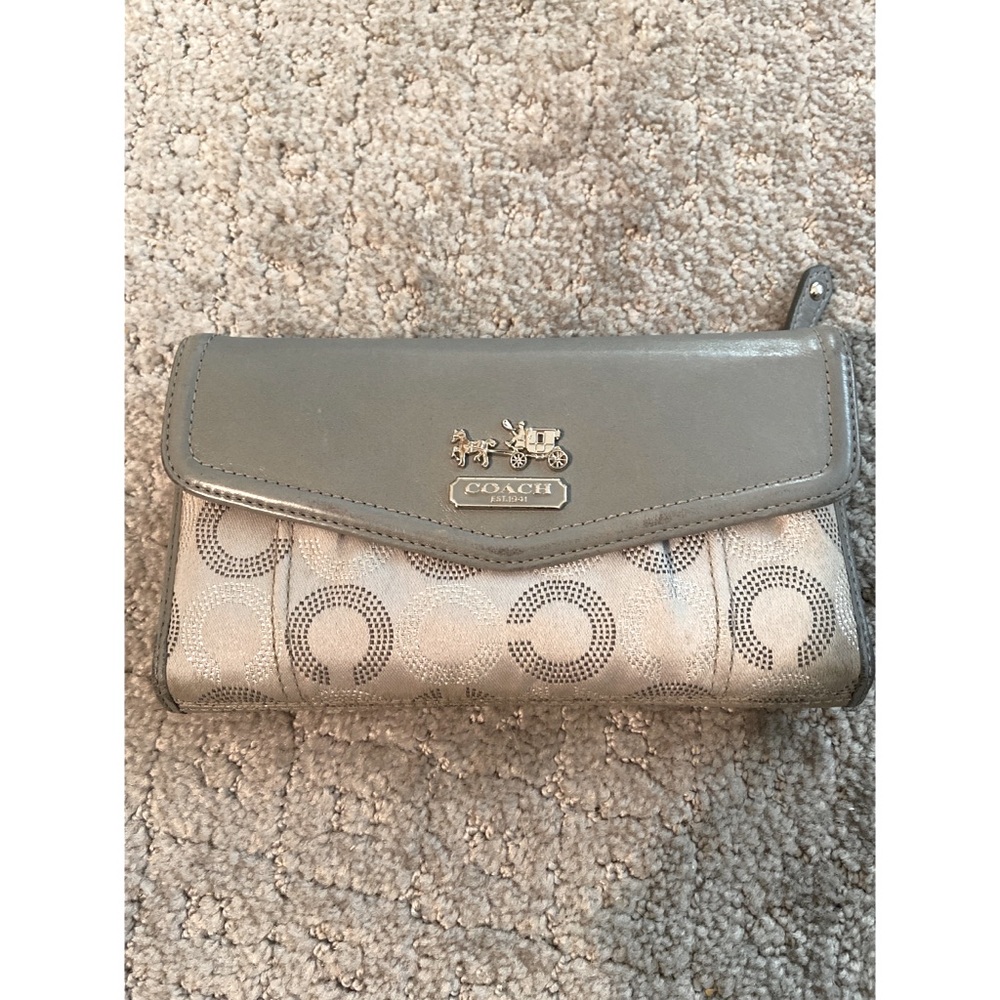 Gorgeous gray and blue Coach wallet.